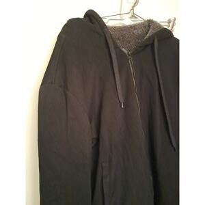 Pegeno Size Small Mens Lined hooded Sweatshirt Black with pockets